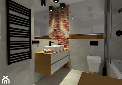 Łazienka w domu jednorodzinnym - Średnia bez okna z punktowym oświetleniem łazienka, styl nowoczesny - zdjęcie od NOVO Projekt