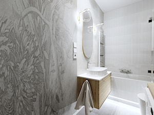 Łazienka w domu jednorodzinnym - z tapetą - Łazienka, styl skandynawski - zdjęcie od NOVO Projekt