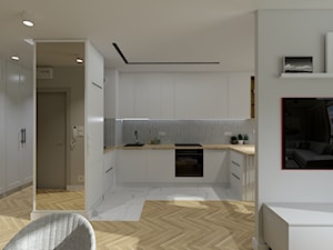 Salon z Kuchnią w bloku - Kuchnia, styl nowoczesny - zdjęcie od NOVO Projekt
