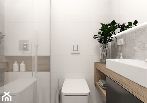 Projekt domu - Średnia łazienka, styl nowoczesny - zdjęcie od MalgorztaLen