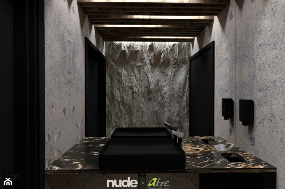 Toaleta męska w lokalu restauracyjnym - Wnętrza publiczne, styl nowoczesny - zdjęcie od Nude - Homebook