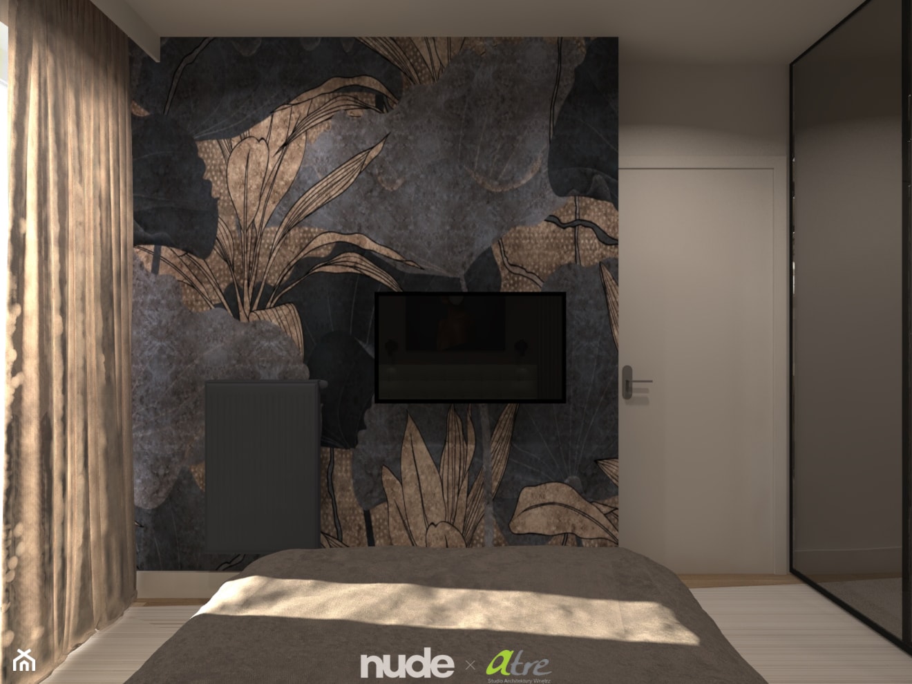 Sypialnia w zabudowie jednorodzinnej - Sypialnia, styl nowoczesny - zdjęcie od Nude - Homebook