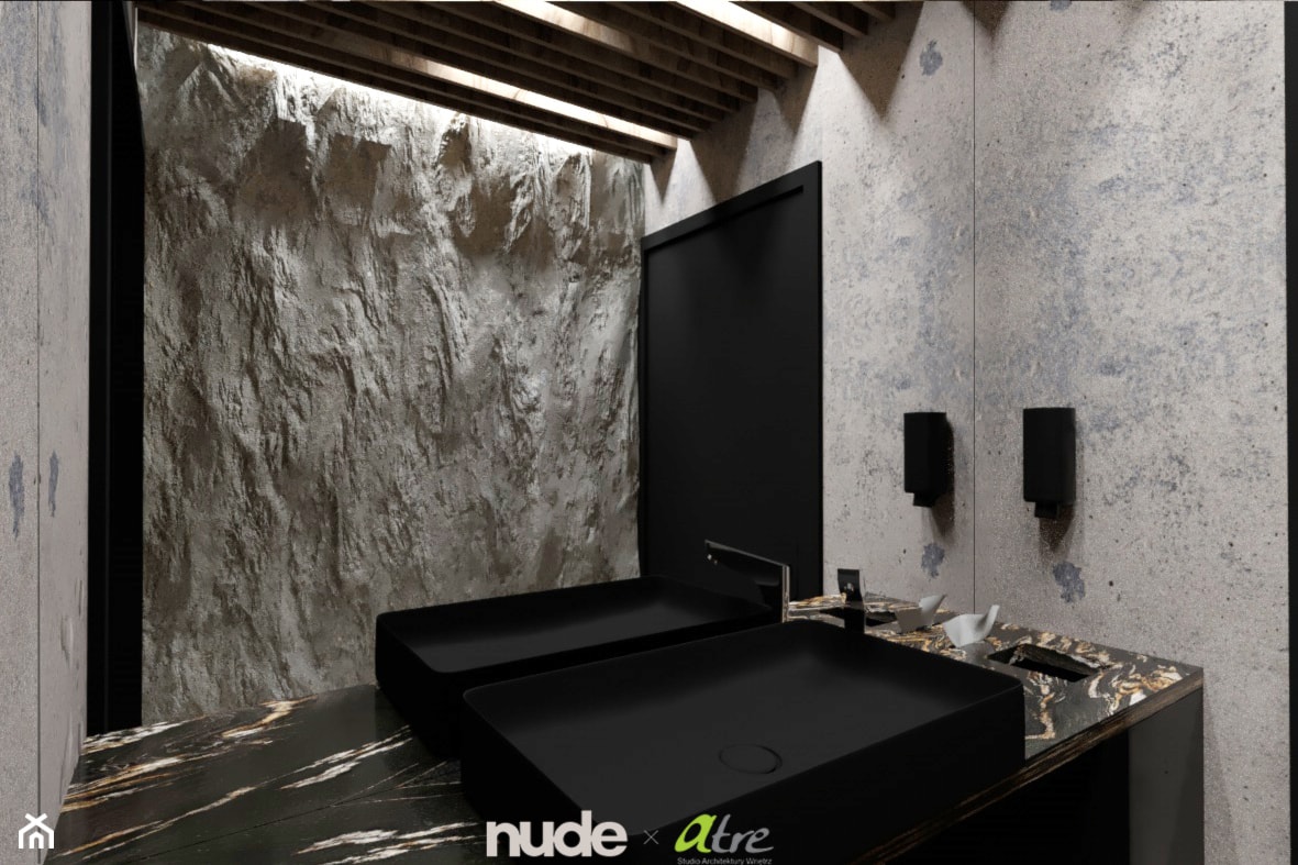Toaleta męska w lokalu restauracyjnym - Wnętrza publiczne, styl nowoczesny - zdjęcie od Nude - Homebook