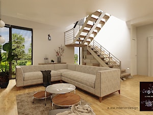 Dom w sosonowym lesie - 200m2 - Salon, styl nowoczesny - zdjęcie od a.wa.interiordesign