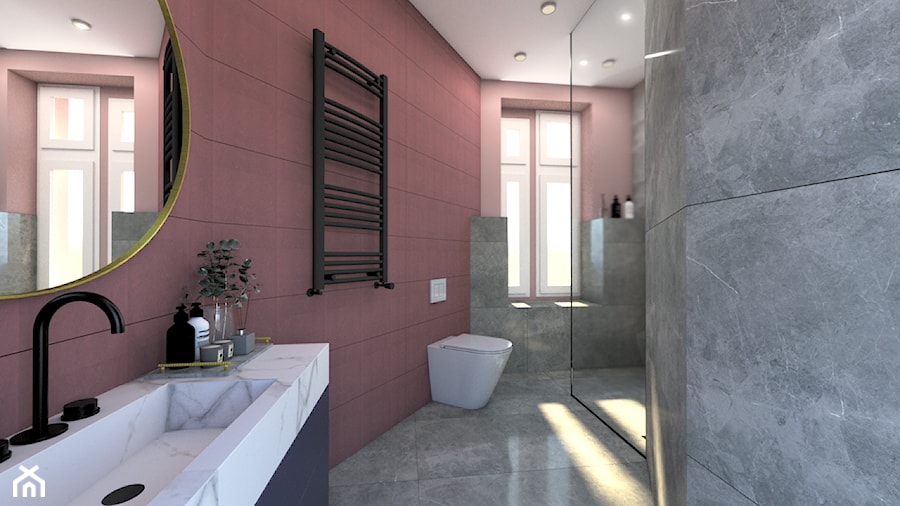 Łazienka szaro-różowa - zdjęcie od MARCINKOWSKA