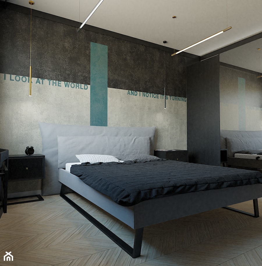 Mała sypialnia w loftowym stylu - Sypialnia, styl industrialny - zdjęcie od Pikobello
