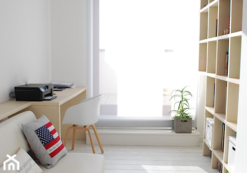 Apartament na Wilanowie - Małe w osobnym pomieszczeniu z sofą białe biuro, styl nowoczesny - zdjęcie od Ewa Dyda-Nowakowska