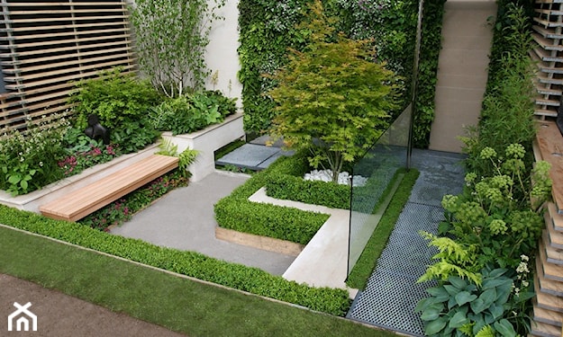 niewielki ogródek w stylu minimalistycznym