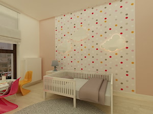 Mieszkanie na Młocinach - Średni beżowy biały z łóżkiem pokój dziecka dla dziecka dla dziewczynki, styl nowoczesny - zdjęcie od Katarzyna Jaskulska Projektowanie Wnętrz