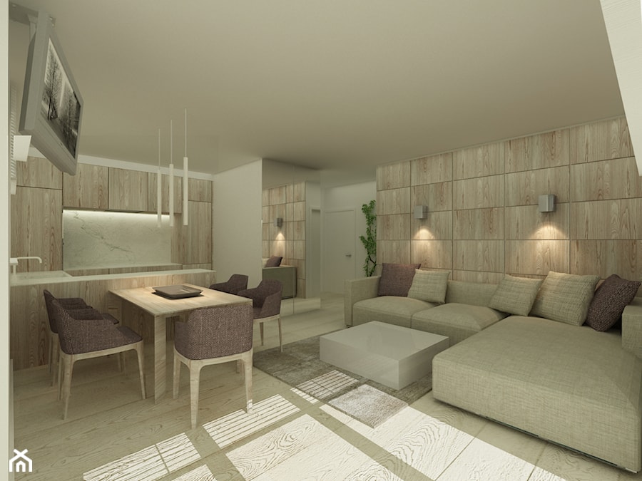 Mieszkanie w Parzniewie - Salon, styl nowoczesny - zdjęcie od Katarzyna Jaskulska Projektowanie Wnętrz