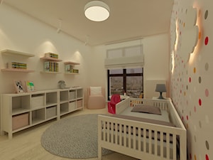 Mieszkanie na Młocinach - Średni beżowy pokój dziecka dla dziecka dla dziewczynki, styl nowoczesny - zdjęcie od Katarzyna Jaskulska Projektowanie Wnętrz