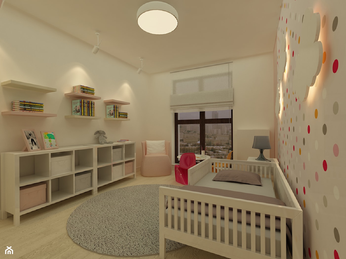 Mieszkanie na Młocinach - Średni beżowy pokój dziecka dla dziecka dla dziewczynki, styl nowoczesny - zdjęcie od Katarzyna Jaskulska Projektowanie Wnętrz - Homebook