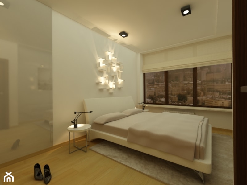 Mieszkanie na Mokotowie - Sypialnia, styl minimalistyczny - zdjęcie od Katarzyna Jaskulska Projektowanie Wnętrz