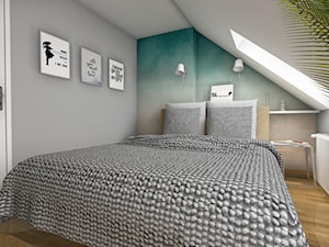 sypialnia na poddaszu - Średnia szara sypialnia na poddaszu, styl nowoczesny - zdjęcie od Aneta Kubica-Łubiarz
