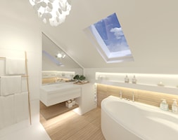 Jasna łazienka ze skosem - zdjęcie od JoannaZielecka Architektura Wnętrz - Homebook