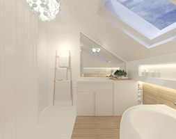 Jasna łazienka ze skosem - zdjęcie od JoannaZielecka Architektura Wnętrz - Homebook