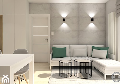 Słoneczny apartament 2 - Mały szary salon z jadalnią, styl nowoczesny - zdjęcie od Modelowy Projekt