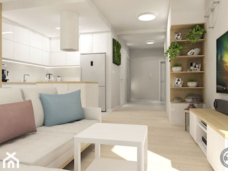 Aranżacje wnętrz - Salon: Apartament w bieli - Modelowy Projekt. Przeglądaj, dodawaj i zapisuj najlepsze zdjęcia, pomysły i inspiracje designerskie. W bazie mamy już prawie milion fotografii!