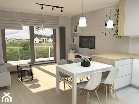 Aranżacje wnętrz - Salon: Słoneczny apartament 1 - Salon, styl skandynawski - Modelowy Projekt. Przeglądaj, dodawaj i zapisuj najlepsze zdjęcia, pomysły i inspiracje designerskie. W bazie mamy już prawie milion fotografii!