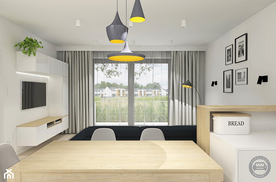 Słoneczny apartament 3 - Jadalnia, styl nowoczesny - zdjęcie od Modelowy Projekt