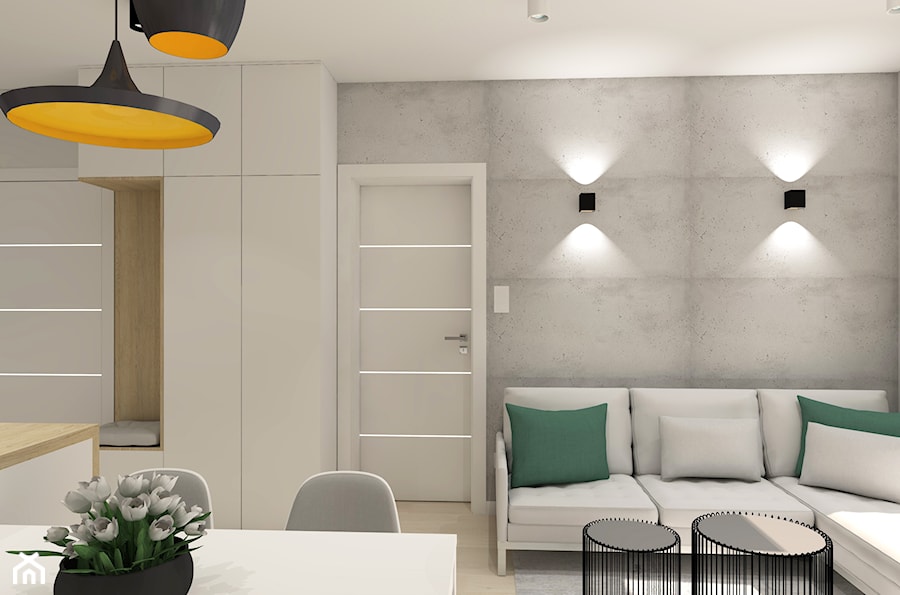 Słoneczny apartament 2 - Salon, styl nowoczesny - zdjęcie od Modelowy Projekt