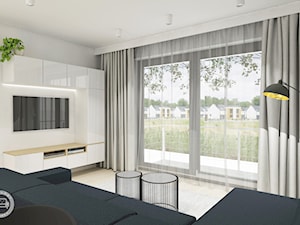 Słoneczny apartament 3 - Średni biały salon, styl nowoczesny - zdjęcie od Modelowy Projekt