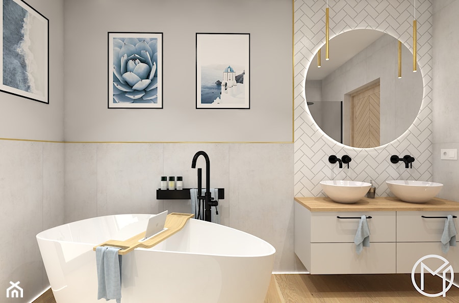 Elegancka łazienka - Łazienka, styl skandynawski - zdjęcie od Modelowy Projekt