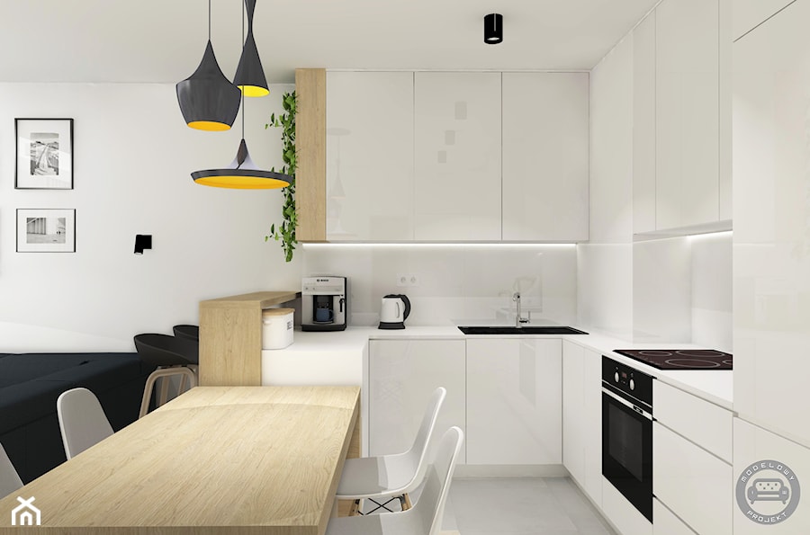 Słoneczny apartament 3 - Kuchnia, styl nowoczesny - zdjęcie od Modelowy Projekt