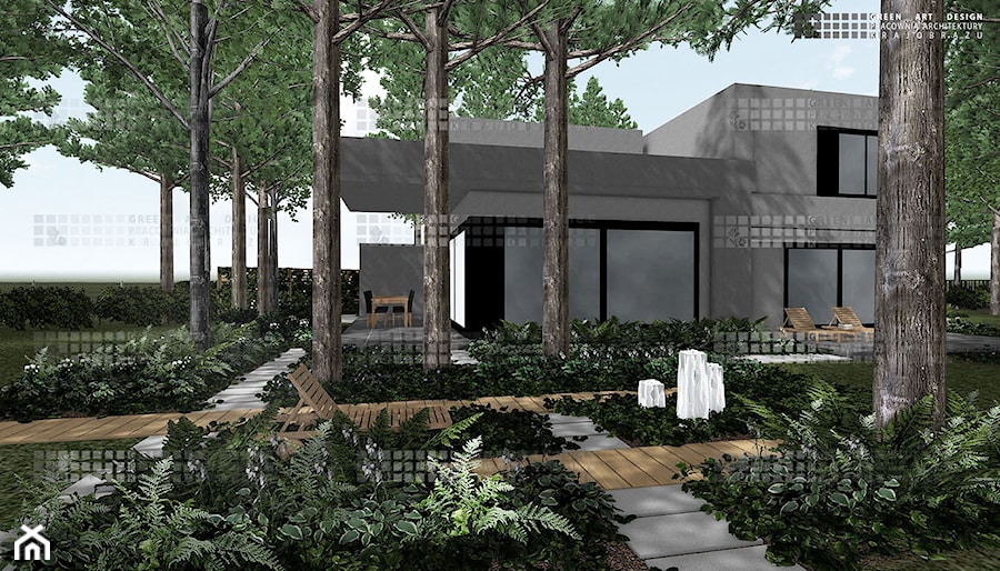 Ogród nowoczesny o charakterze leśnym - zdjęcie od Green Art Design