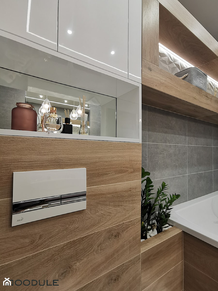 Projekt łazienki w domu jednorodzinnym w Kolbuszowej - Łazienka, styl nowoczesny - zdjęcie od Moodule