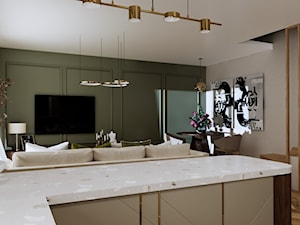 Widok z kuchni na salon - zdjęcie od JJDesign Architektura Wnętrz