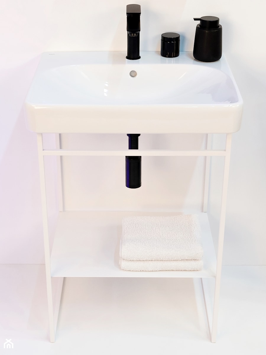 Konsola łazienkowa Stelaż pod umywalkę Czarna konsola umywalkowa MOLO 60 - zdjęcie od LadneBoProste