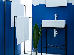 Konsola łazienkowa Stelaż pod umywalkę kwadratową 46×46 Czarna konsola umywalkowa PIRS KWADRAT - zdjęcie od LadneBoProste