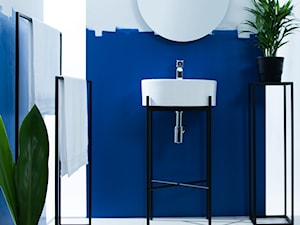 Konsola łazienkowa Stelaż pod umywalkę okrągłą Czarna konsola umywalkowa PIRS 46 - zdjęcie od LadneBoProste
