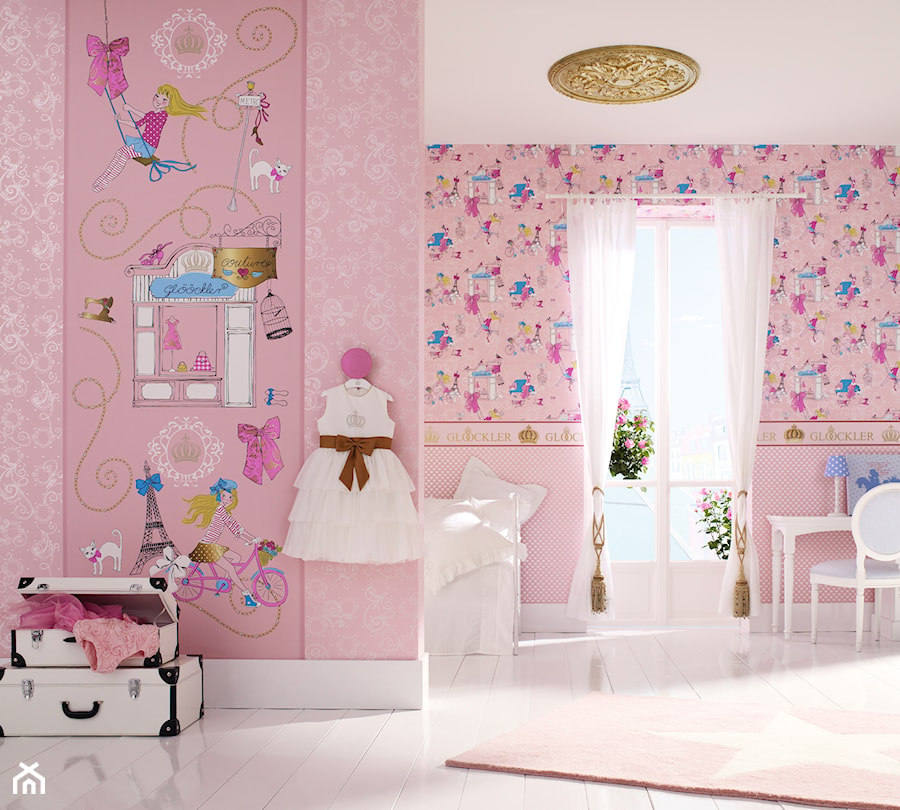 Pokój dla dziewczynki - Pokój dziecka, styl tradycyjny - zdjęcie od pieknetapety.pl