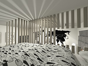 Pokój chłopca z łóżkiem na anstresoli - Duży biały pokój dziecka dla dziecka dla nastolatka dla chłopca dla dziewczynki, styl nowoczesny - zdjęcie od Art Design Studio