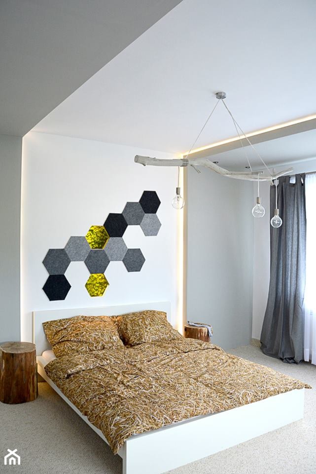 Sypialnia z pościelą firmy Hayka - Sypialnia, styl skandynawski - zdjęcie od Art Design Studio