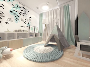 pokój dziecka - Średni biały miętowy pokój dziecka dla dziecka dla chłopca dla dziewczynki, styl nowoczesny - zdjęcie od Art Design Studio