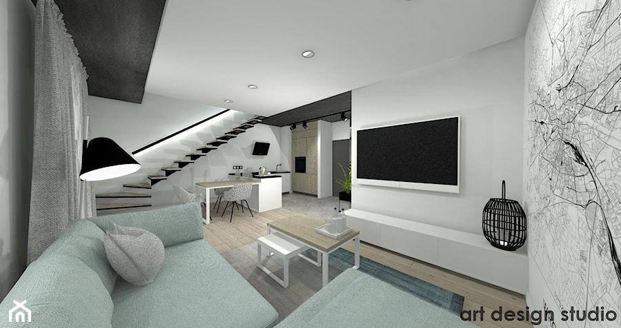Mieszkanie dwupoziomowe - Salon, styl nowoczesny - zdjęcie od Art Design Studio