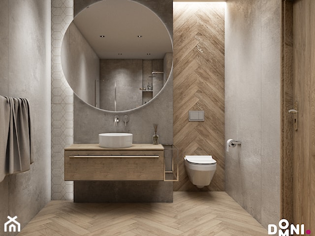 Beton i drewno w nowoczesnej łazience