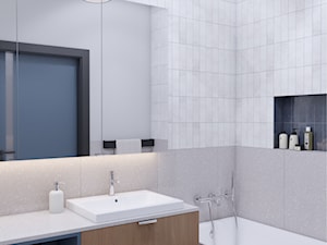Łazienka w stylu industrialnym z niebieskimi akcentami - zdjęcie od VISO Pracownia Projektowa