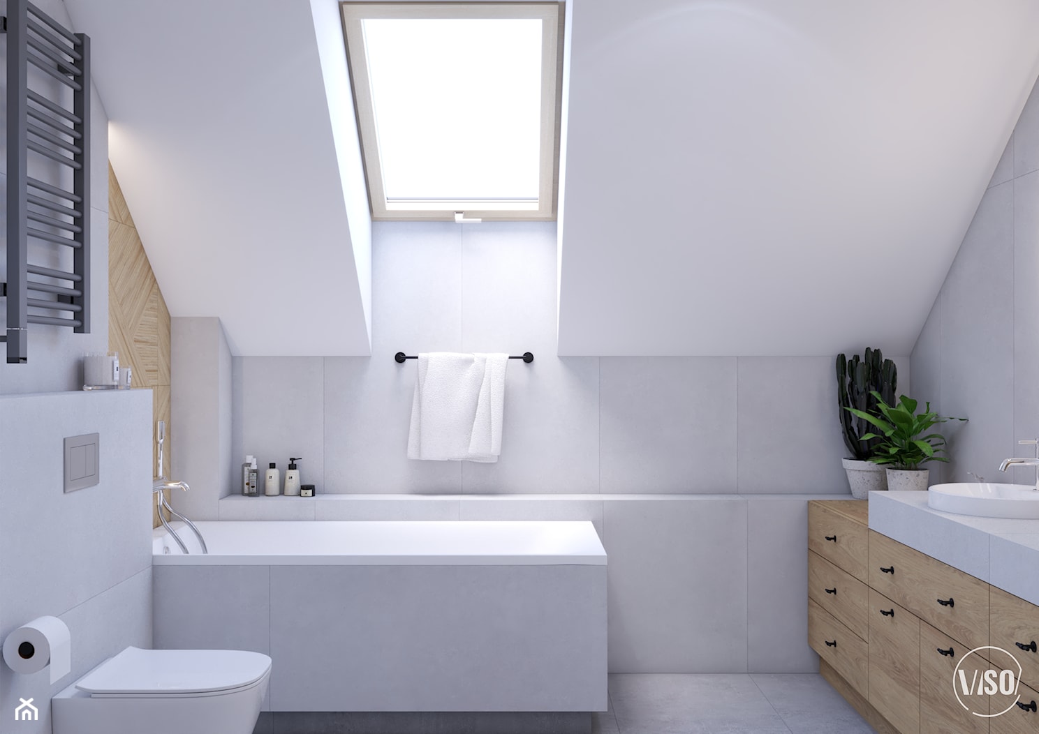 Nowoczesna łazienka w domy w stylu skandynawskim - zdjęcie od VISO Pracownia Projektowa - Homebook