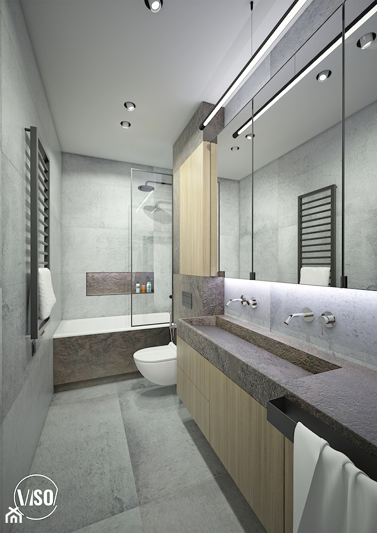 Surowa łazienka - zdjęcie od VISO Pracownia Projektowa - Homebook