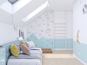 Subtelny pokój dla małej dziewczynki ze ścianką wspinaczkową - zdjęcie od VISO Pracownia Projektowa