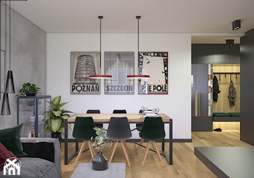 Nowoczesny salon z elementami loftowymi - zdjęcie od VISO Pracownia Projektowa