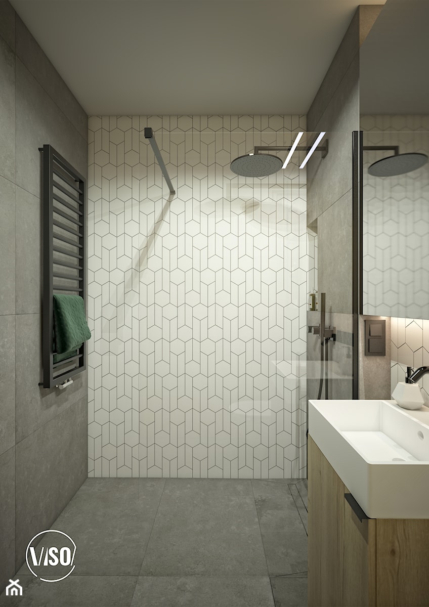 Nowoczesna łazienka z elementami loftowymi - zdjęcie od VISO Pracownia Projektowa