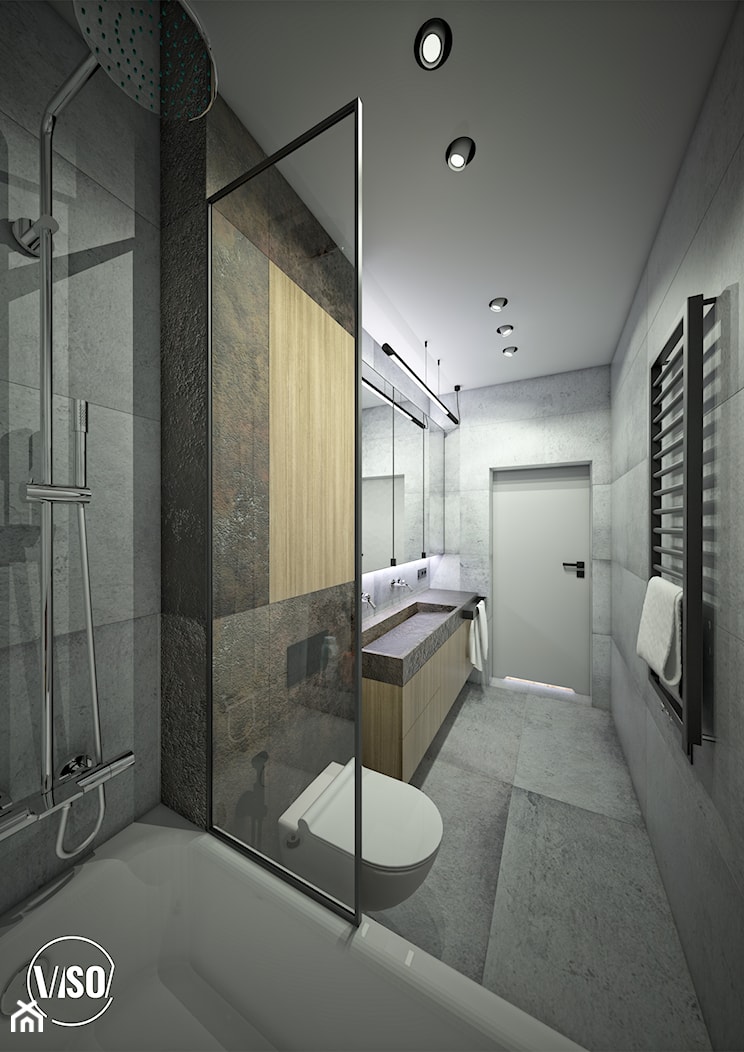 Surowa łazienka - zdjęcie od VISO Pracownia Projektowa - Homebook