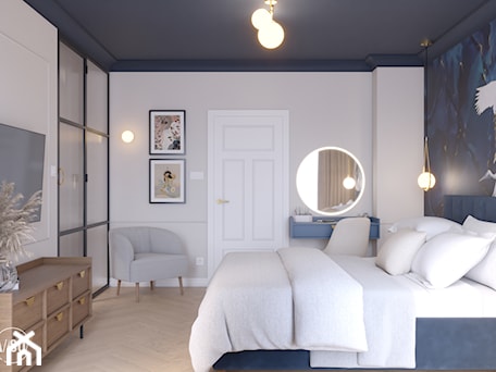 Aranżacje wnętrz - Sypialnia: Elegancka sypialnia w stylu New Hamptons - VISO Pracownia Projektowa. Przeglądaj, dodawaj i zapisuj najlepsze zdjęcia, pomysły i inspiracje designerskie. W bazie mamy już prawie milion fotografii!