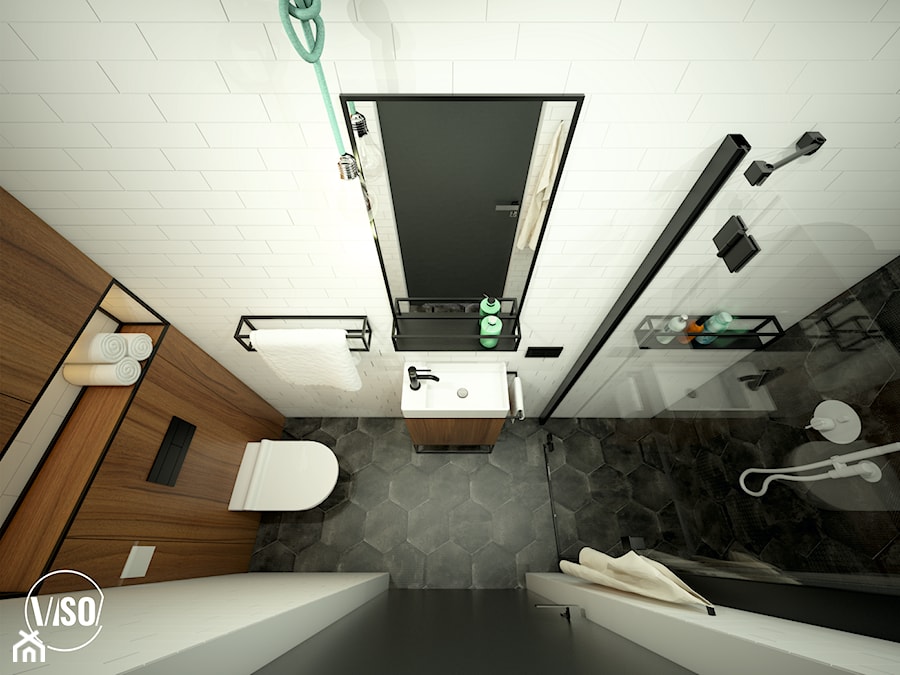 Mała łazienka w stylu industrialnym - zdjęcie od VISO Pracownia Projektowa