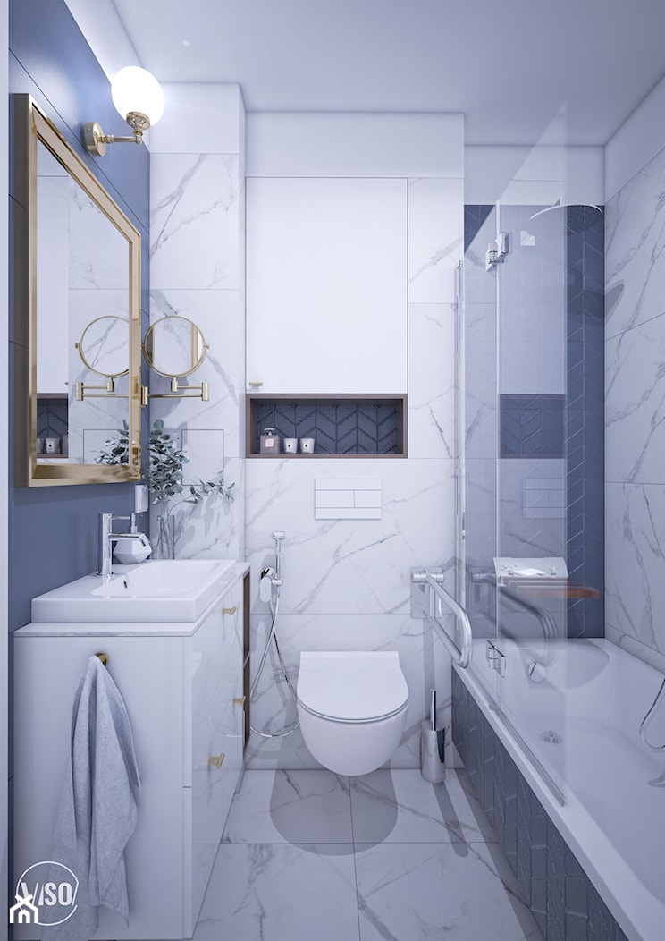 Elegancka łazienka dostosowana dla osoby starszej - zdjęcie od VISO Pracownia Projektowa - Homebook